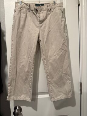 Lauren Jeans Co. Ralph Lauren Women's Beige Cotton Pants Size 6